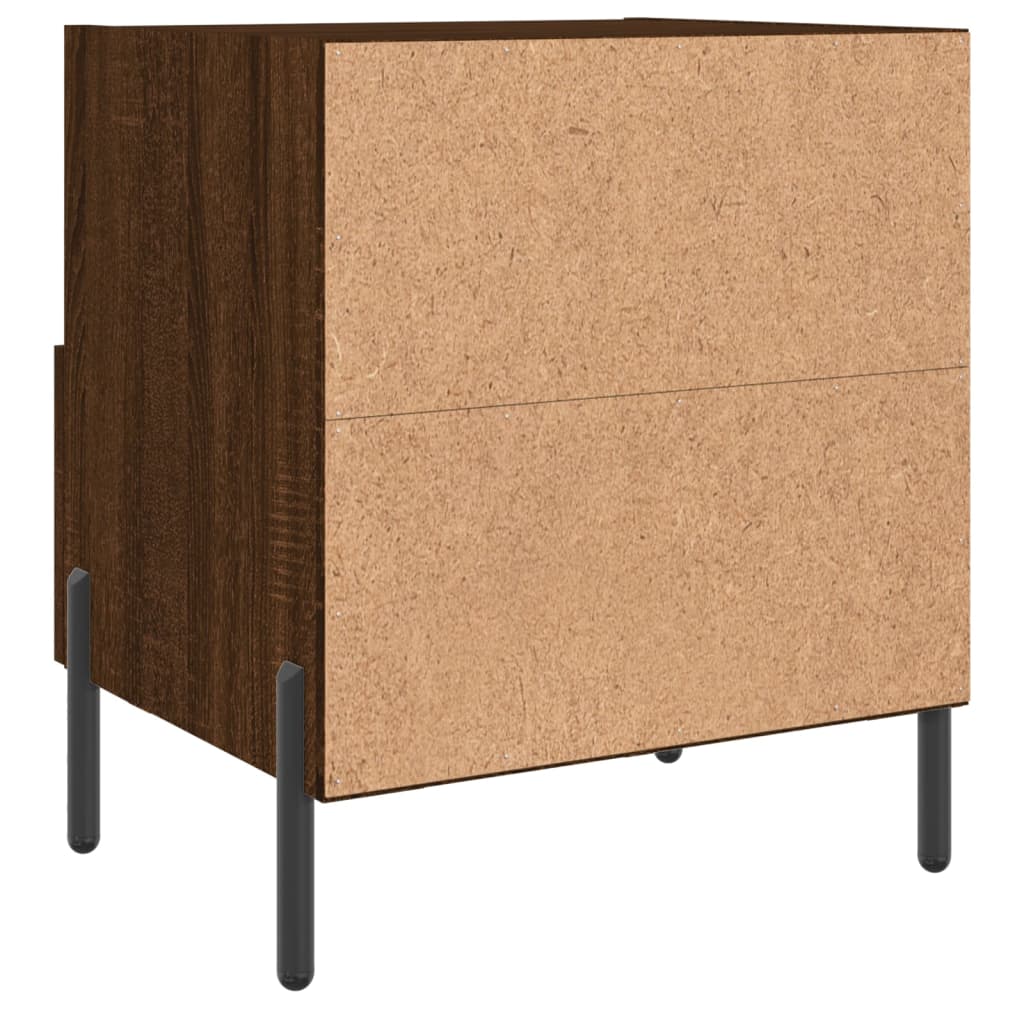 Comodini 2 pz Rovere Marrone 40x35x47,5 cm in Legno Multistrato