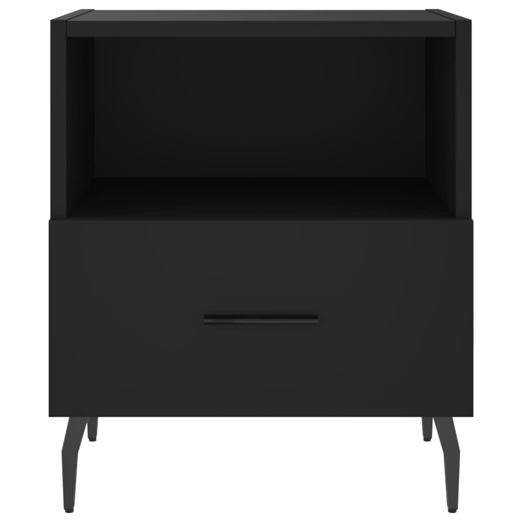 Comodini 2 pz Neri 40x35x47,5 cm in Legno Multistrato