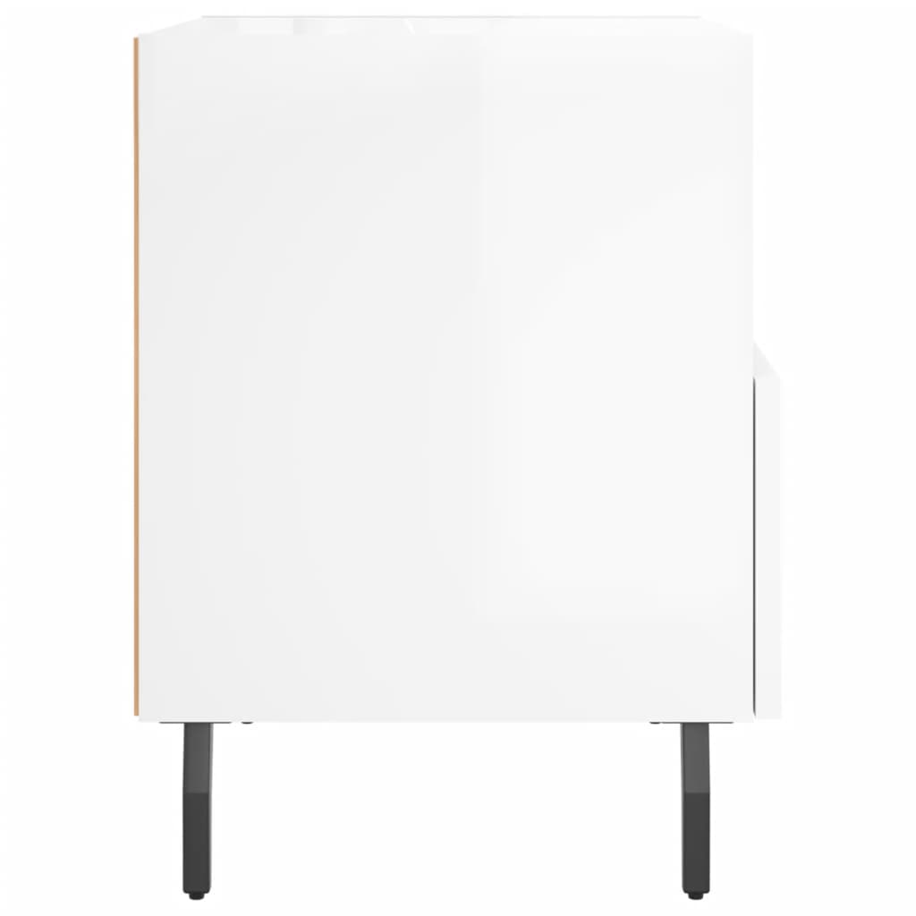 Comodini 2 pz Bianco Lucido 40x35x47,5 cm in Legno Multistrato