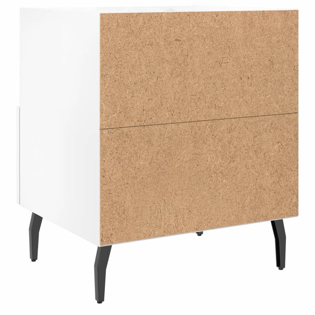 Comodini 2 pz Bianco Lucido 40x35x47,5 cm in Legno Multistrato