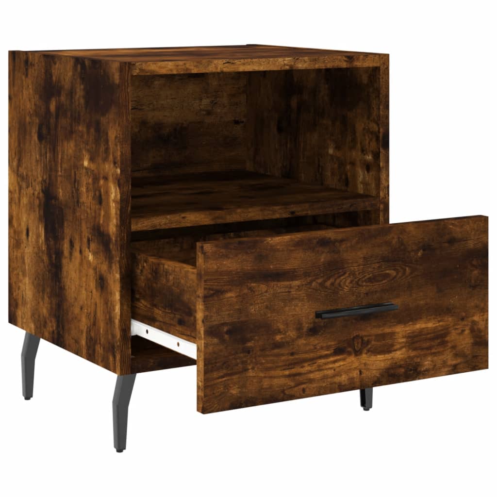 Comodini 2 pz Rovere Fumo 40x35x47,5 cm in Legno Multistrato