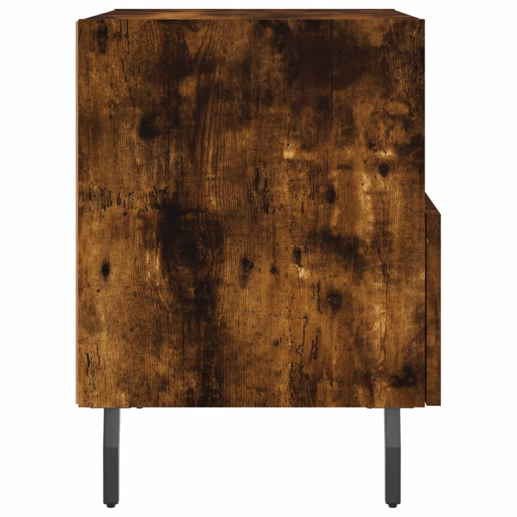 Comodini 2 pz Rovere Fumo 40x35x47,5 cm in Legno Multistrato