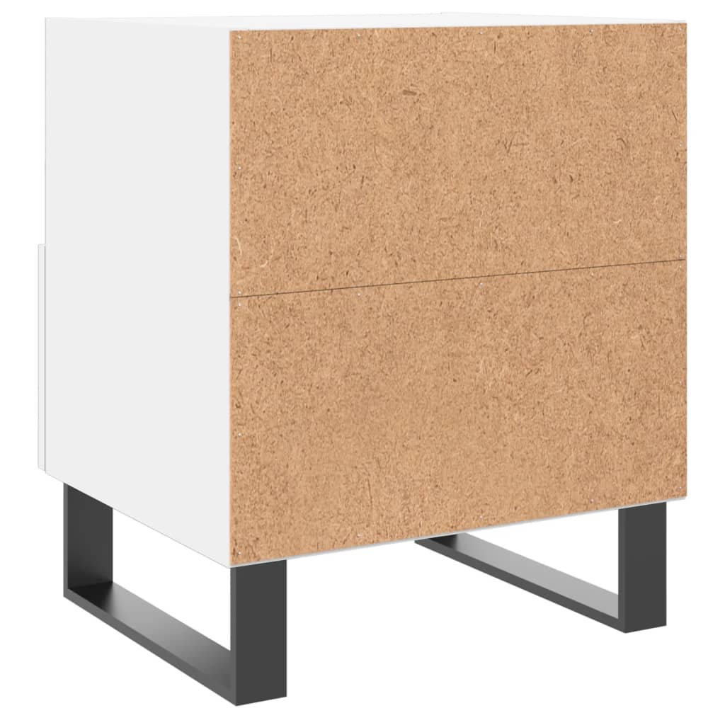 Comodini 2 pz Bianchi 40x35x47,5 cm in Legno Multistrato