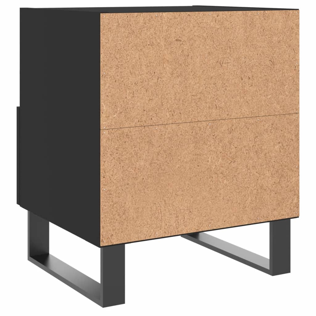 Comodini 2 pz Neri 40x35x47,5 cm in Legno Multistrato
