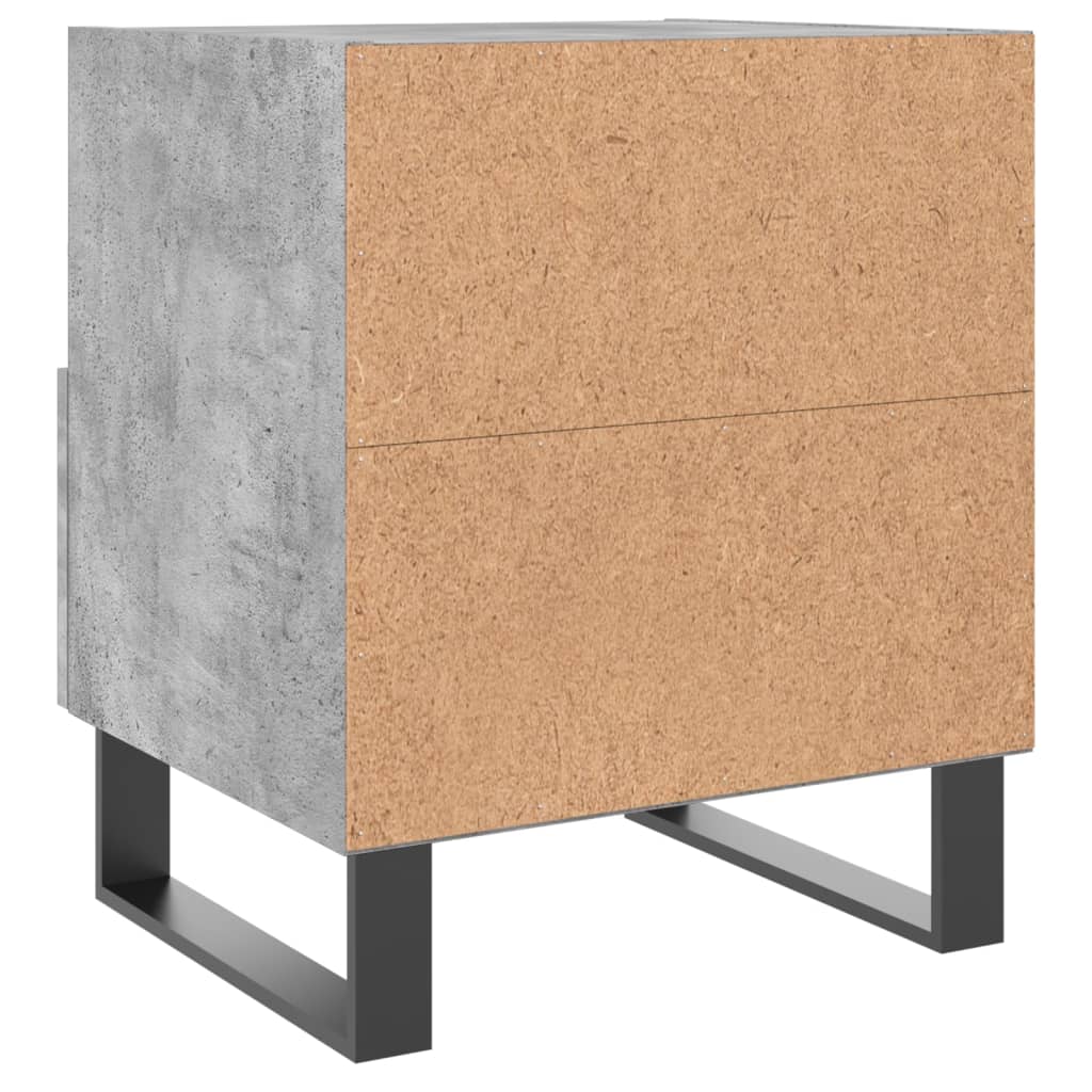 Comodini 2 pz Grigio Cemento 40x35x47,5 cm in Legno Multistrato