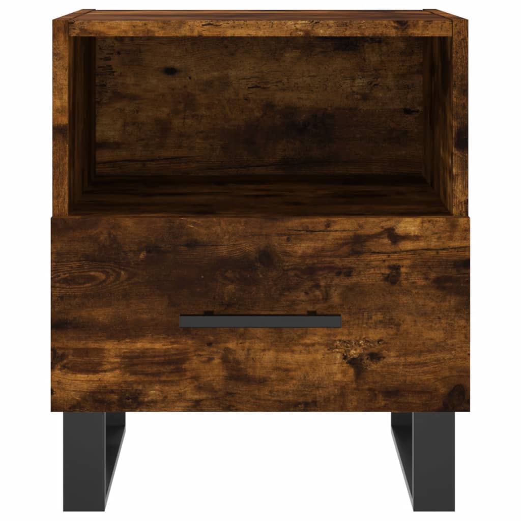 Comodini 2 pz Rovere Fumo 40x35x47,5 cm in Legno Multistrato