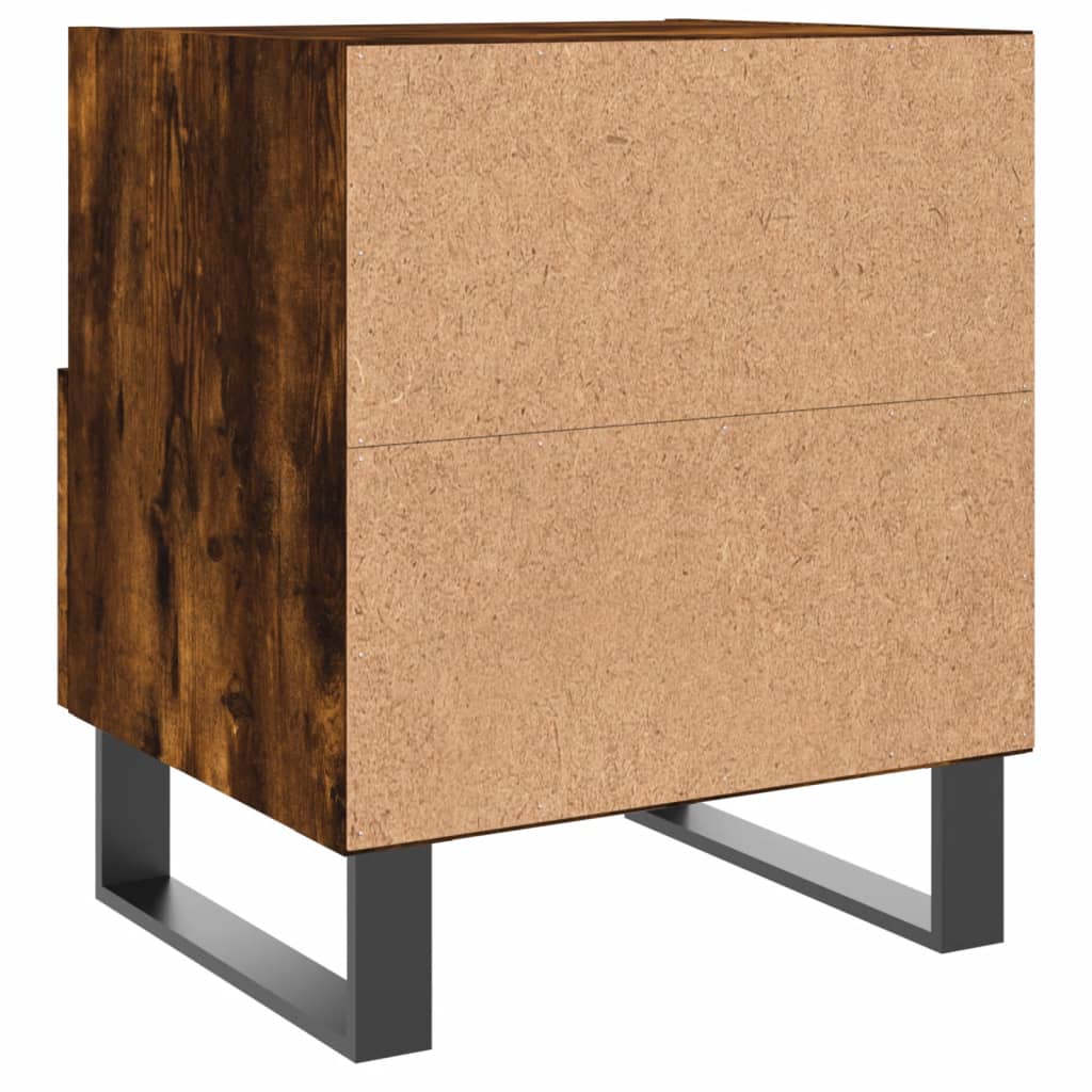 Comodini 2 pz Rovere Fumo 40x35x47,5 cm in Legno Multistrato