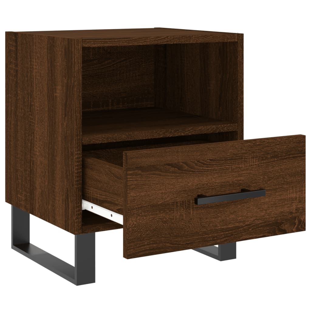 Comodini 2 pz Rovere Marrone 40x35x47,5 cm in Legno Multistrato