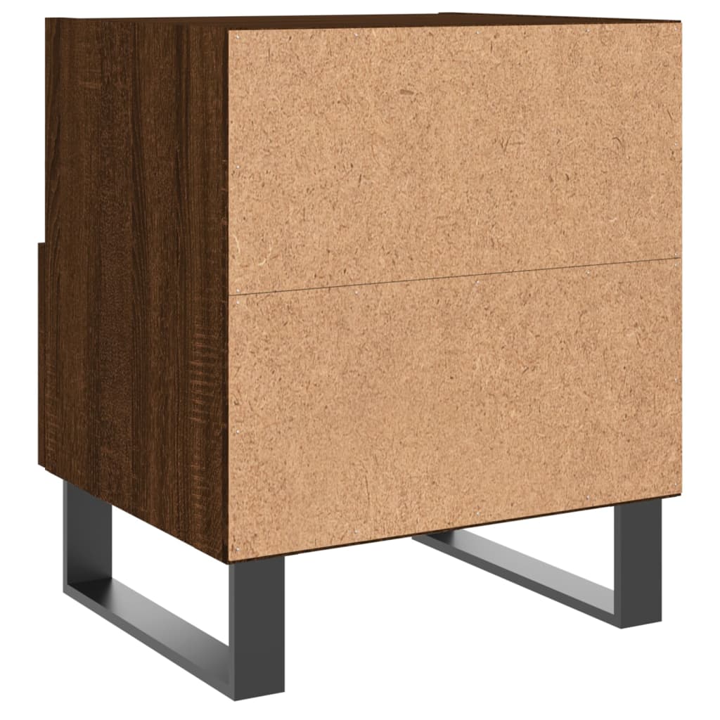 Comodini 2 pz Rovere Marrone 40x35x47,5 cm in Legno Multistrato