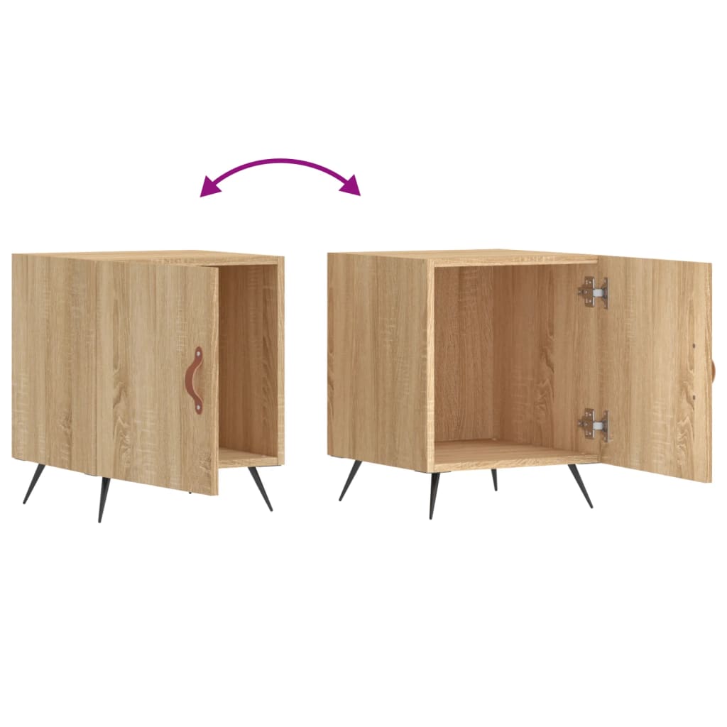 Comodini 2 pz Rovere Sonoma 40x40x50 cm in Legno Multistrato