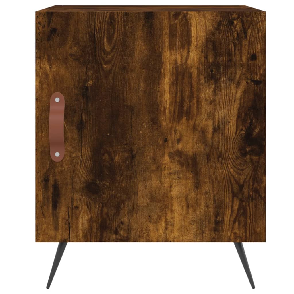Comodini 2 pz Rovere Fumo 40x40x50 cm in Legno Multistrato