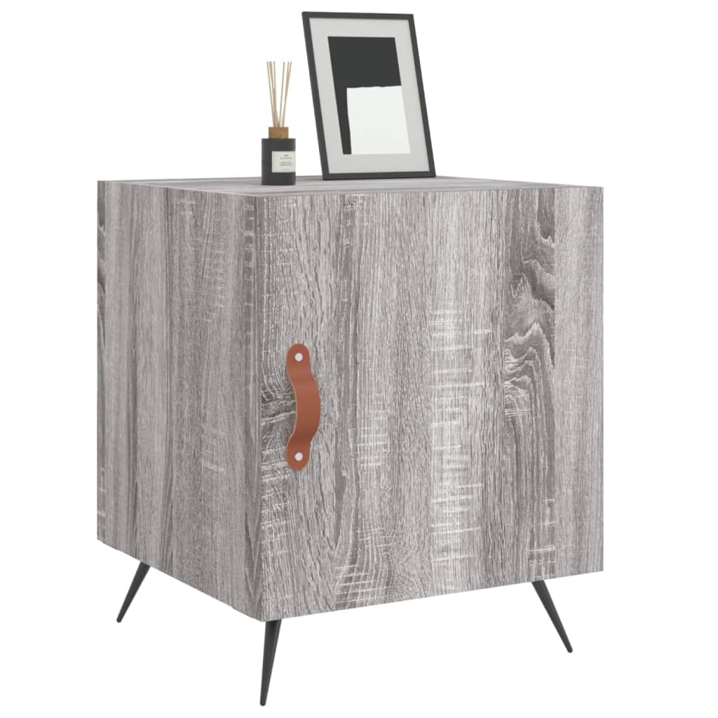 Comodini 2 pz Grigio Sonoma 40x40x50 cm in Legno Multistrato