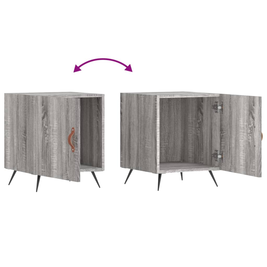 Comodini 2 pz Grigio Sonoma 40x40x50 cm in Legno Multistrato