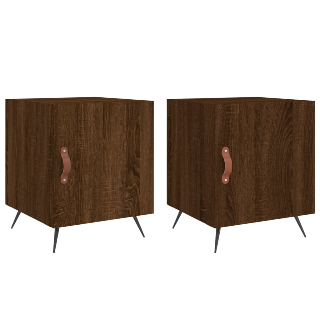 Comodini 2 pz Rovere Marrone 40x40x50 cm in Legno Multistrato