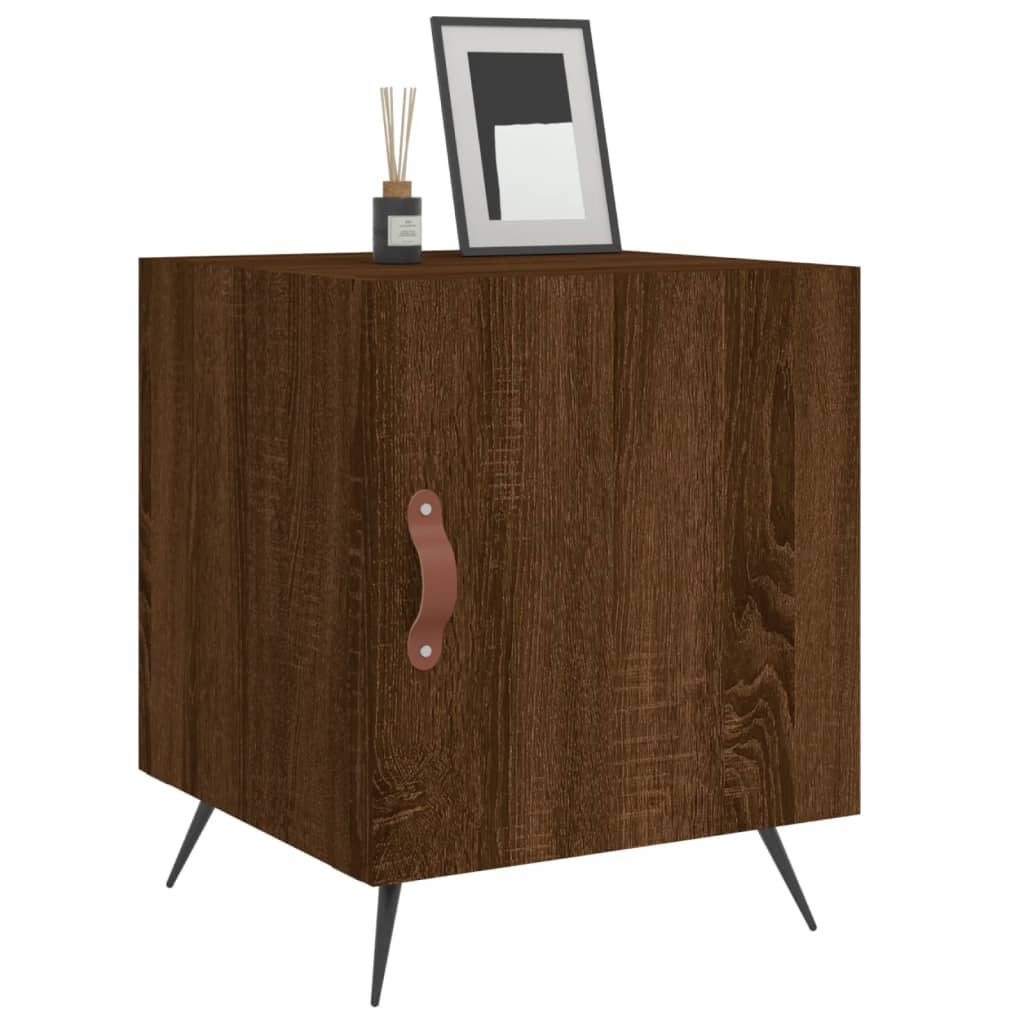 Comodini 2 pz Rovere Marrone 40x40x50 cm in Legno Multistrato