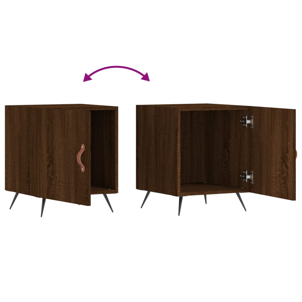 Comodini 2 pz Rovere Marrone 40x40x50 cm in Legno Multistrato