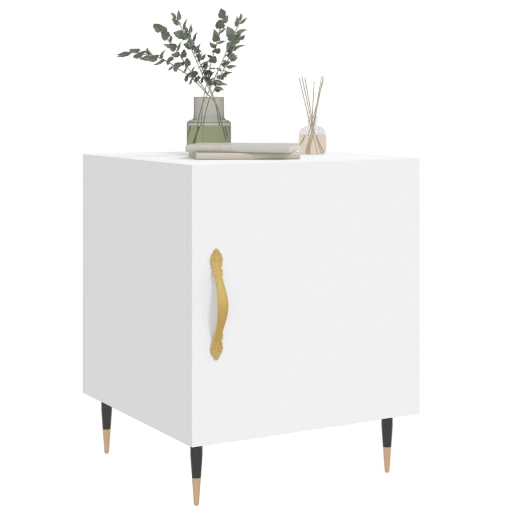 Comodini 2 pz Bianchi 40x40x50 cm in Legno Multistrato