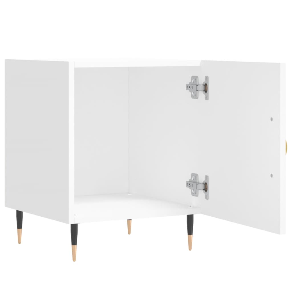Comodini 2 pz Bianchi 40x40x50 cm in Legno Multistrato