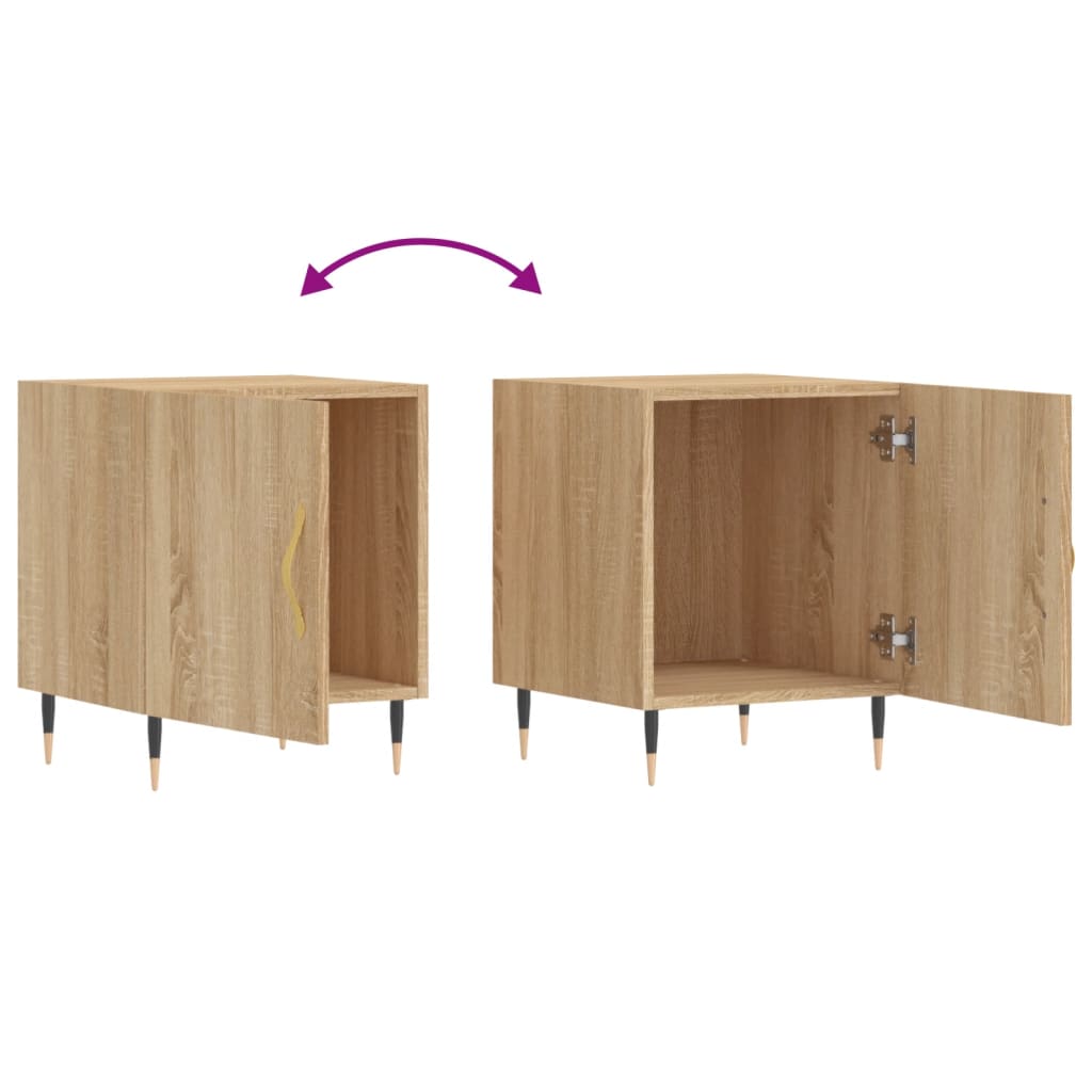 Comodini 2 pz Rovere Sonoma 40x40x50 cm in Legno Multistrato