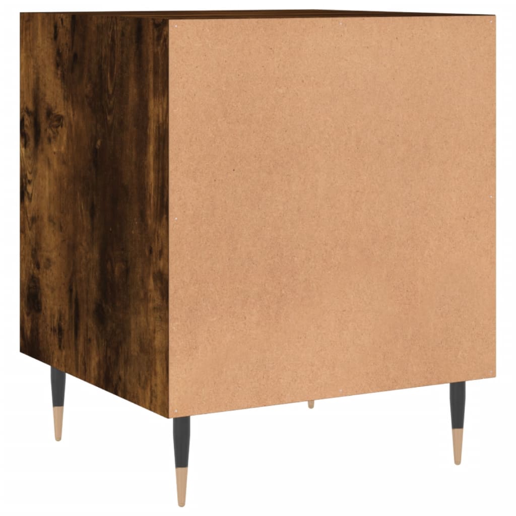Comodini 2 pz Rovere Fumo 40x40x50 cm in Legno Multistrato