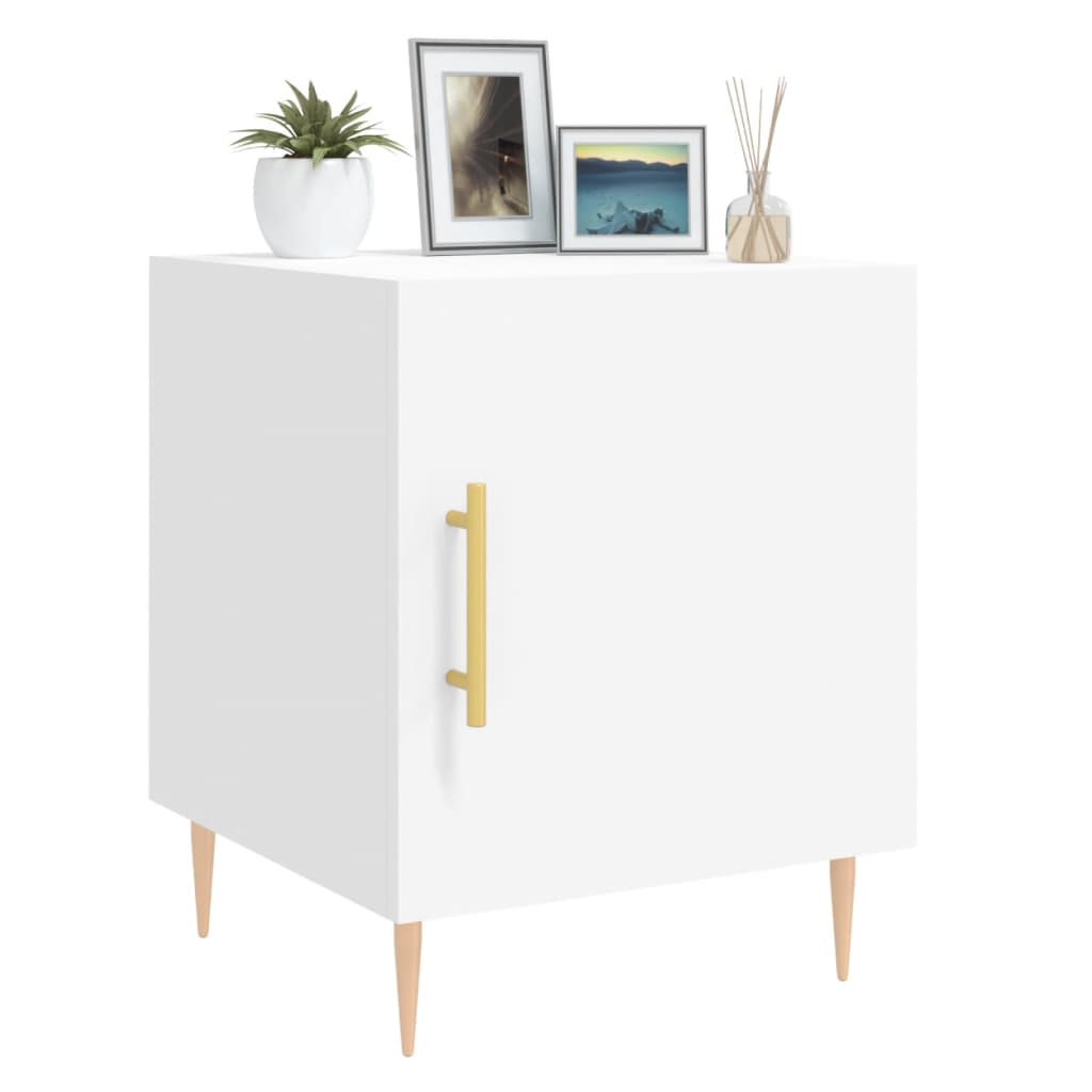 Comodino Bianco 40x40x50 cm in Legno Multistrato