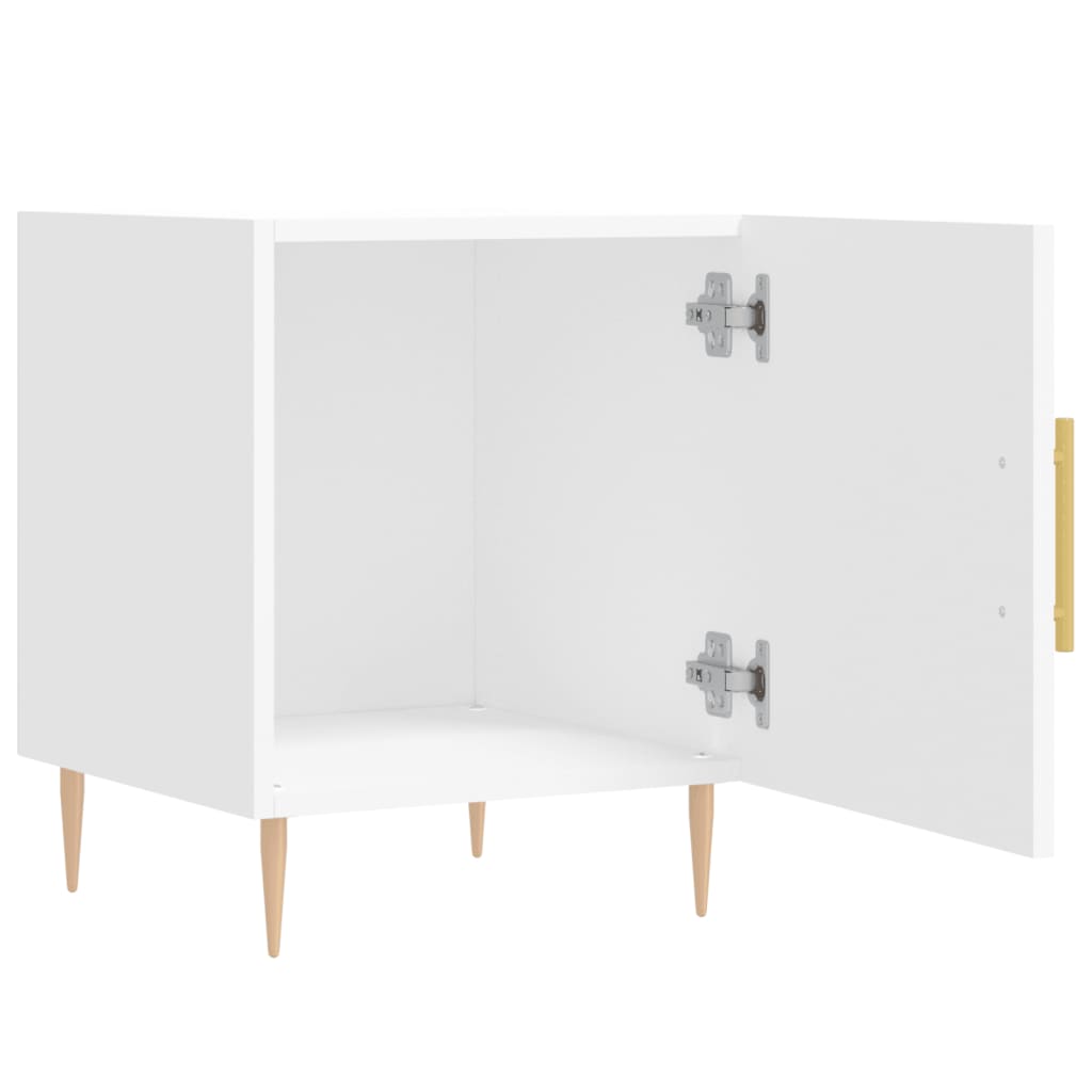 Comodino Bianco 40x40x50 cm in Legno Multistrato