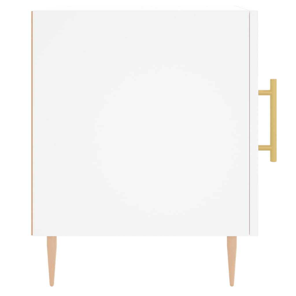 Comodini 2 pz Bianchi 40x40x50 cm in Legno Multistrato