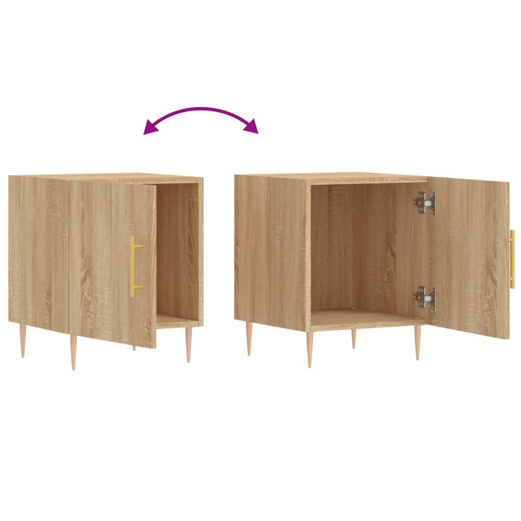 Comodini 2 pz Rovere Sonoma 40x40x50 cm in Legno Multistrato