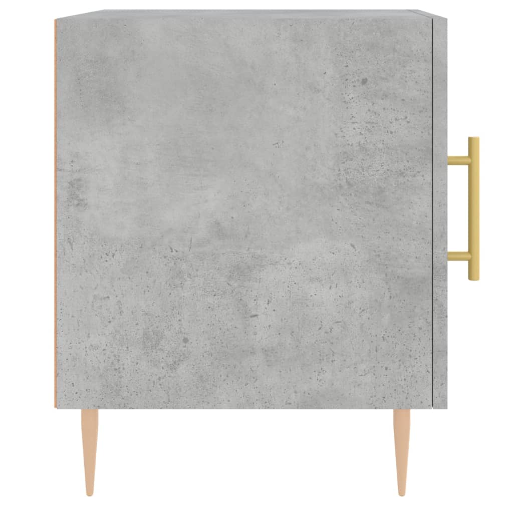 Comodino Grigio Cemento 40x40x50 cm in Legno Multistrato