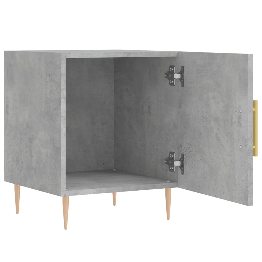 Comodini 2 pz Grigio Cemento 40x40x50 cm in Legno Multistrato