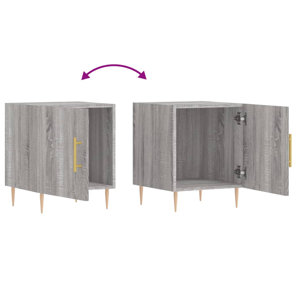 Comodini 2 pz Grigio Sonoma 40x40x50 cm in Legno Multistrato