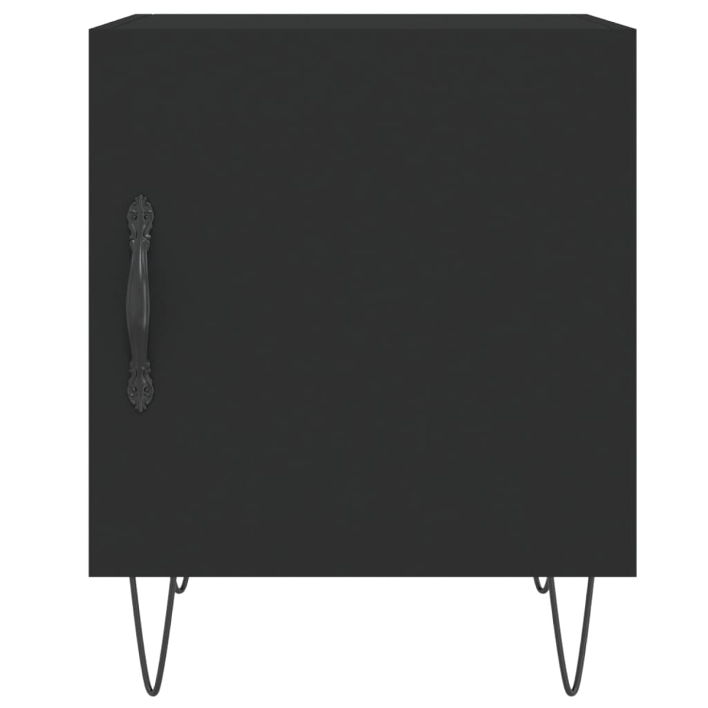 Comodino Nero 40x40x50 cm in Legno Multistrato