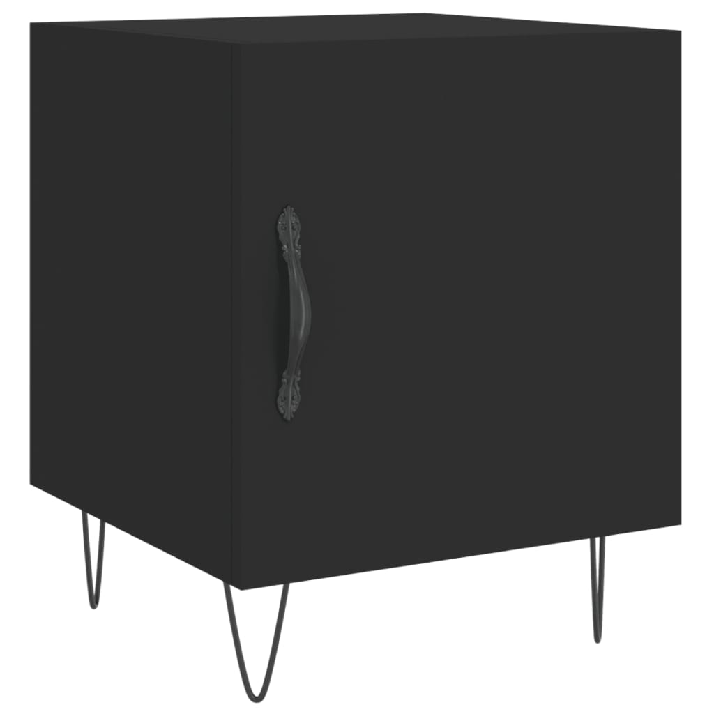 Comodini 2 pz Neri 40x40x50 cm in Legno Multistrato