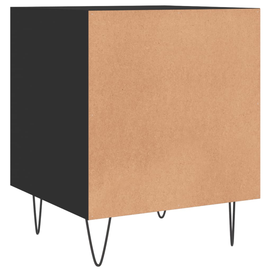 Comodini 2 pz Neri 40x40x50 cm in Legno Multistrato
