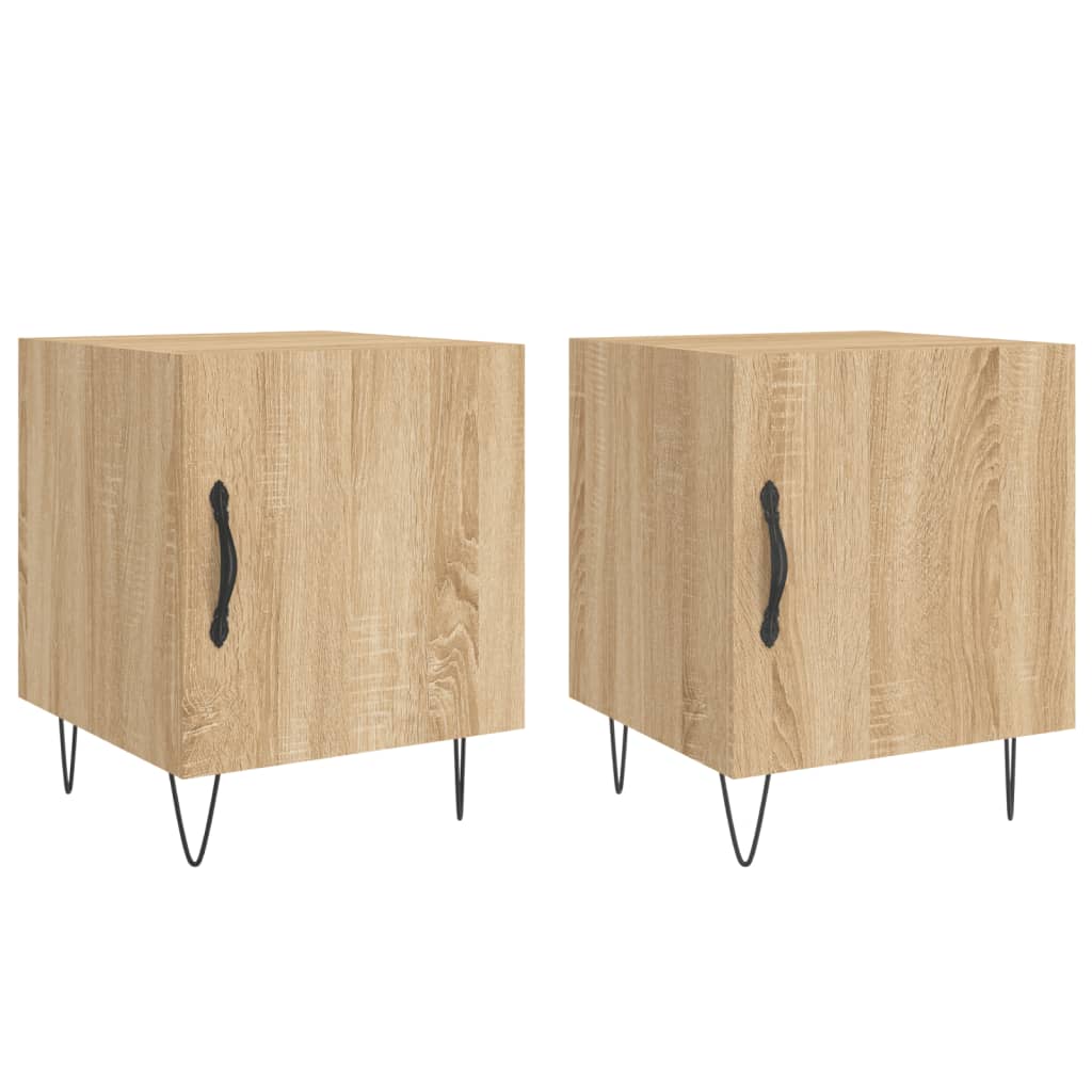 Comodini 2 pz Rovere Sonoma 40x40x50 cm in Legno Multistrato