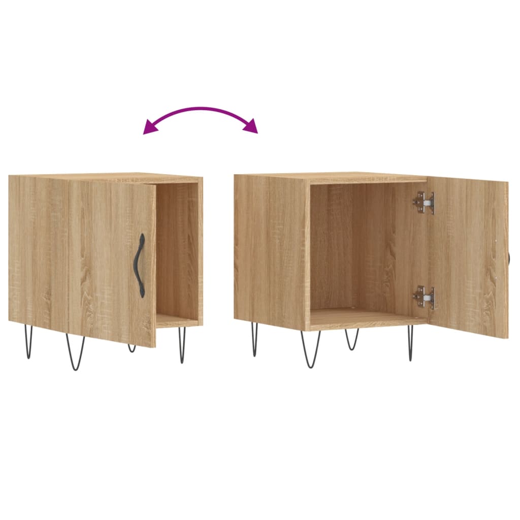 Comodini 2 pz Rovere Sonoma 40x40x50 cm in Legno Multistrato