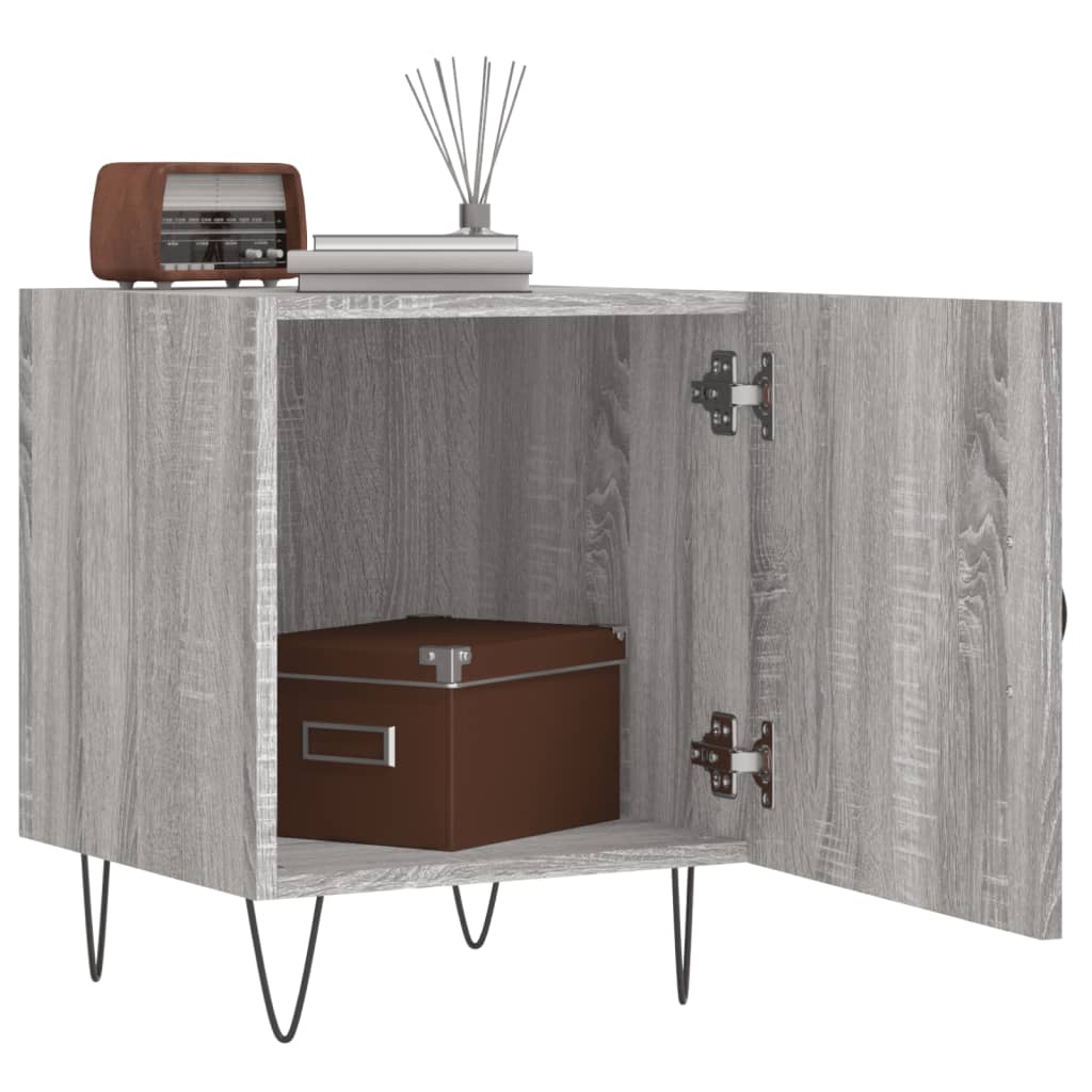 Comodini 2 pz Grigio Sonoma 40x40x50 cm in Legno Multistrato