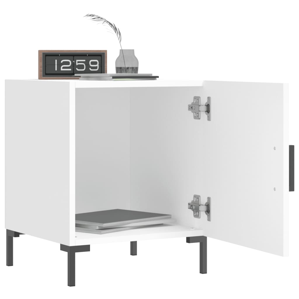 Comodini 2 pz Bianchi 40x40x50 cm in Legno Multistrato