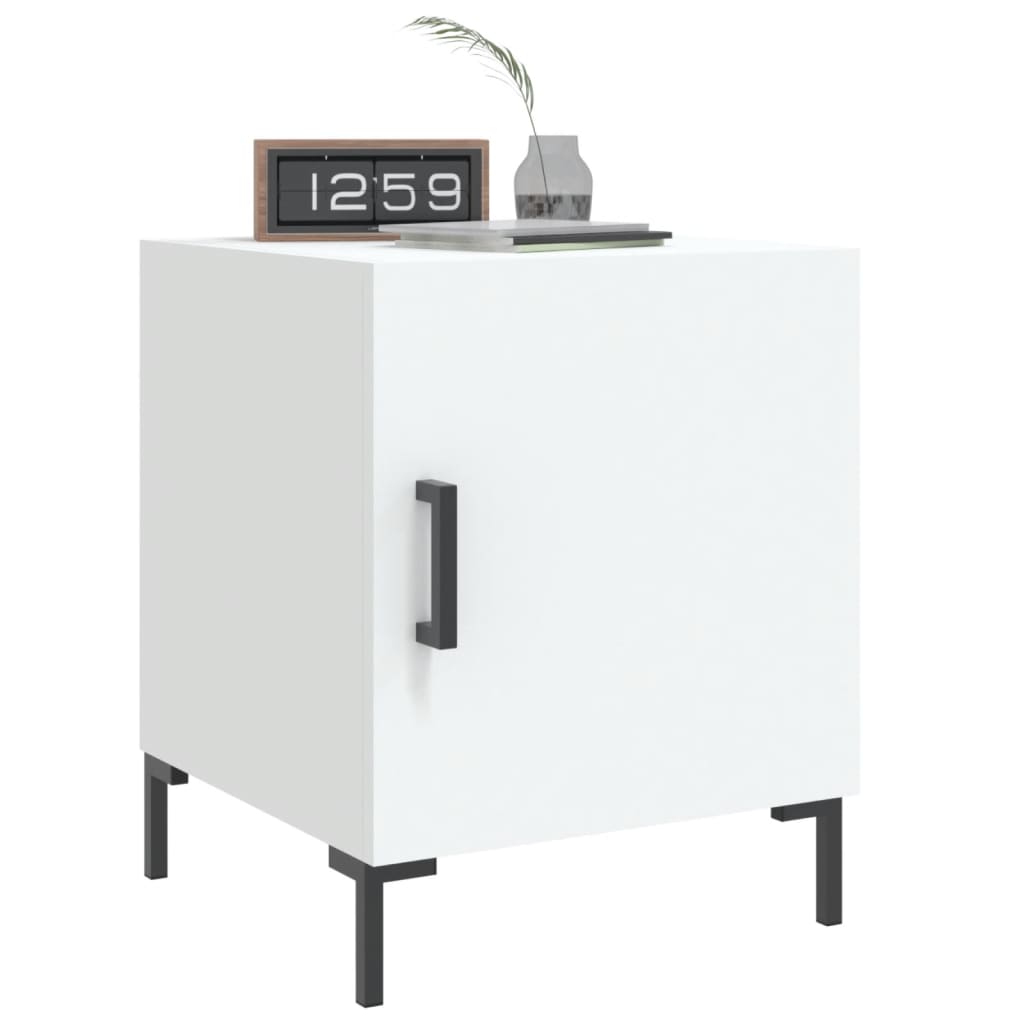 Comodini 2 pz Bianchi 40x40x50 cm in Legno Multistrato