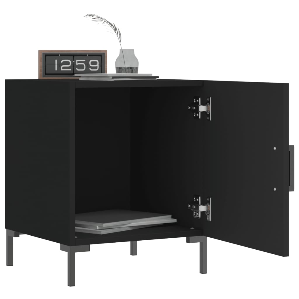 Comodino Nero 40x40x50 cm in Legno Multistrato
