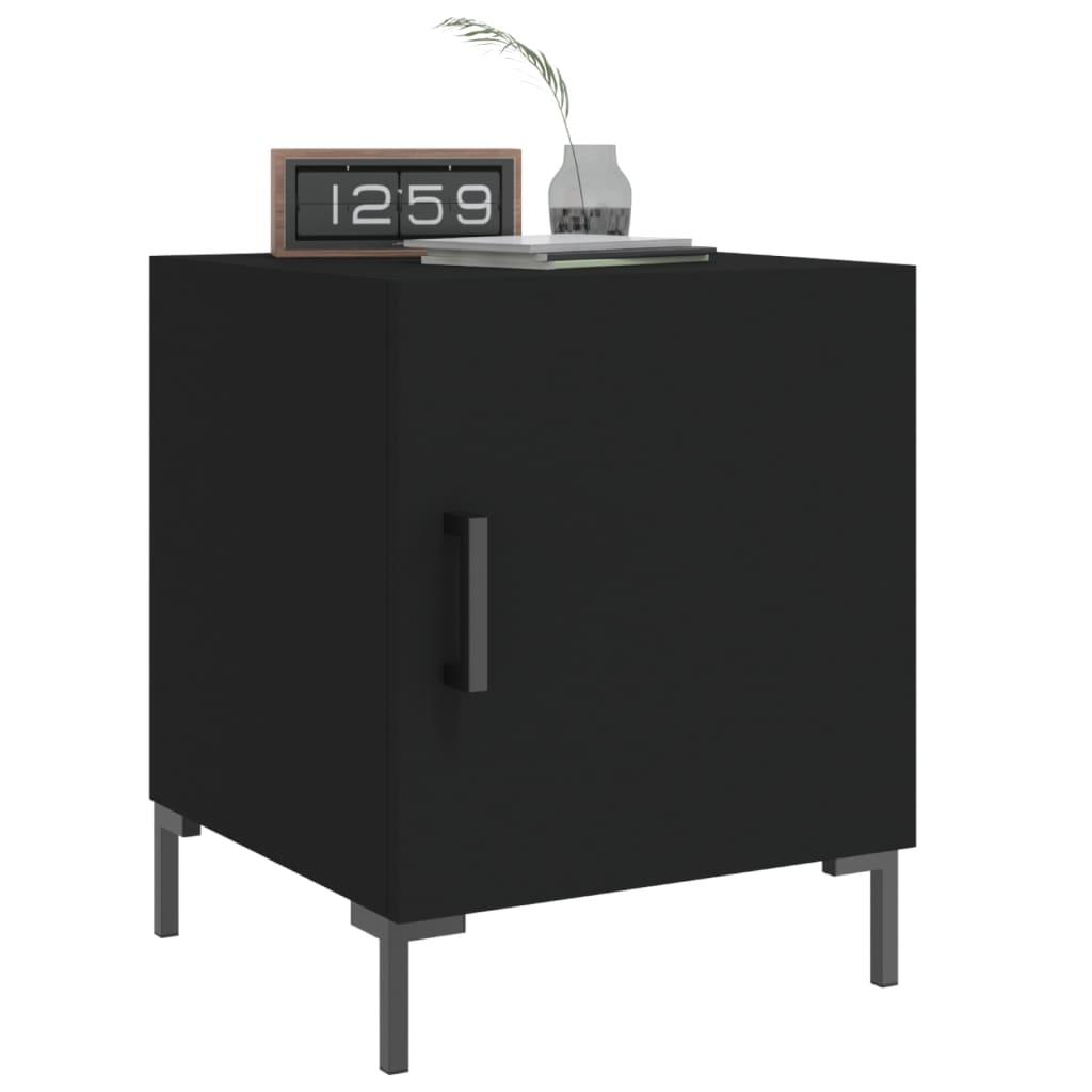 Comodino Nero 40x40x50 cm in Legno Multistrato