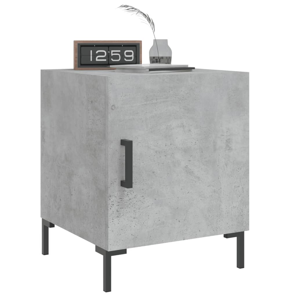 Comodino Grigio Cemento 40x40x50 cm in Legno Multistrato