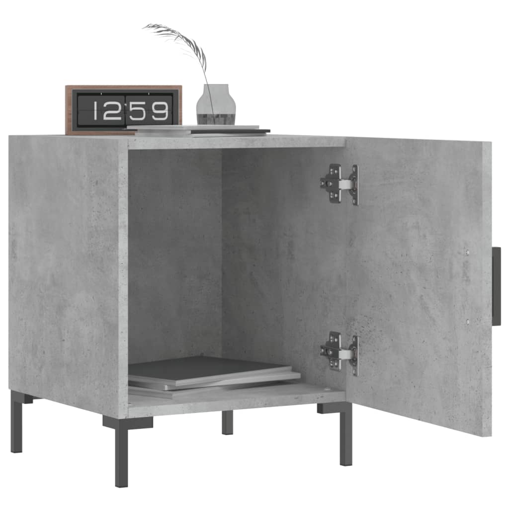 Comodini 2 pz Grigio Cemento 40x40x50 cm in Legno Multistrato