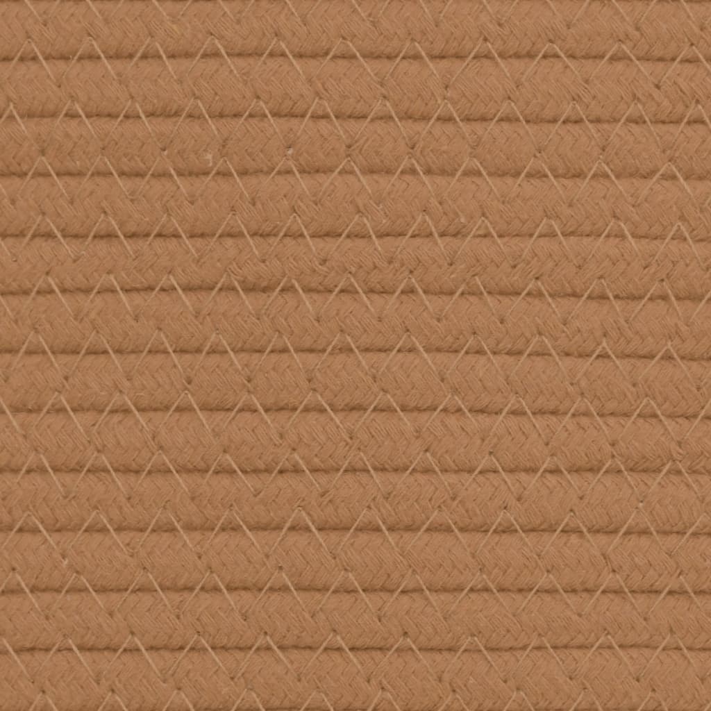 Cestini Portaoggetti 2pz Marrone e Bianco Ø24x18 cm in Cotone