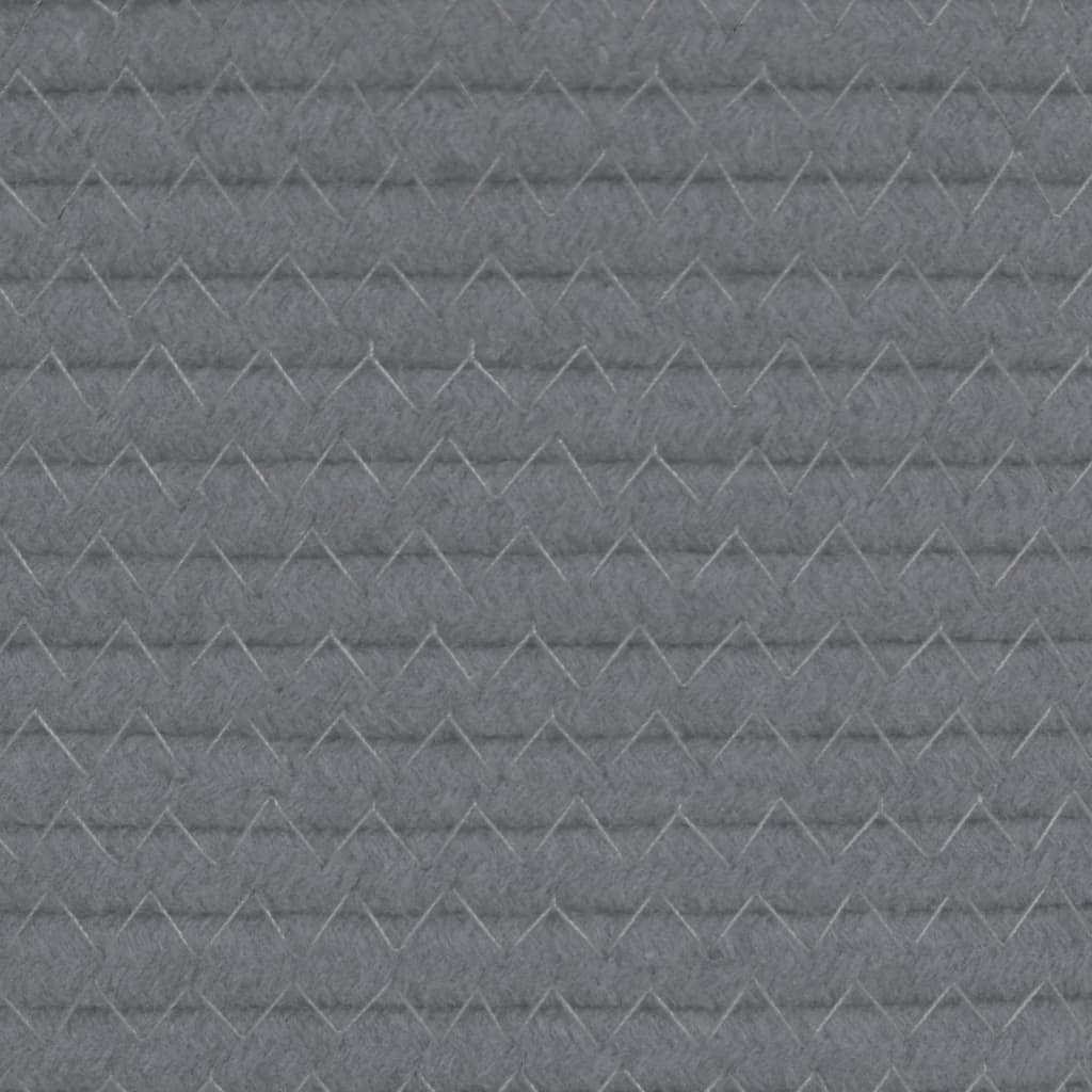 Cestini Portaoggetti 2pz Grigio e Bianco Ø28x28 cm in Cotone