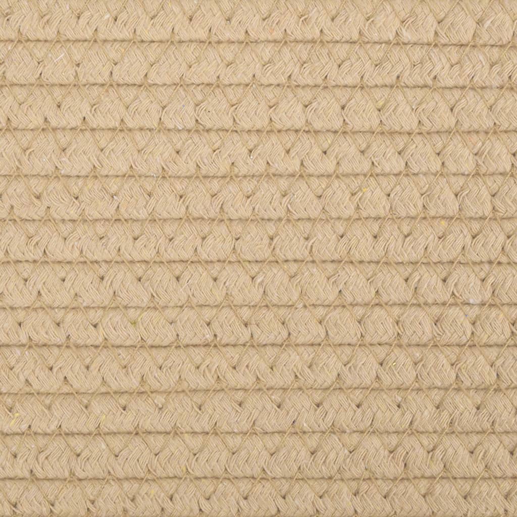 Cestino Portaoggetti Beige e Bianco Ø40x25 cm in Cotone
