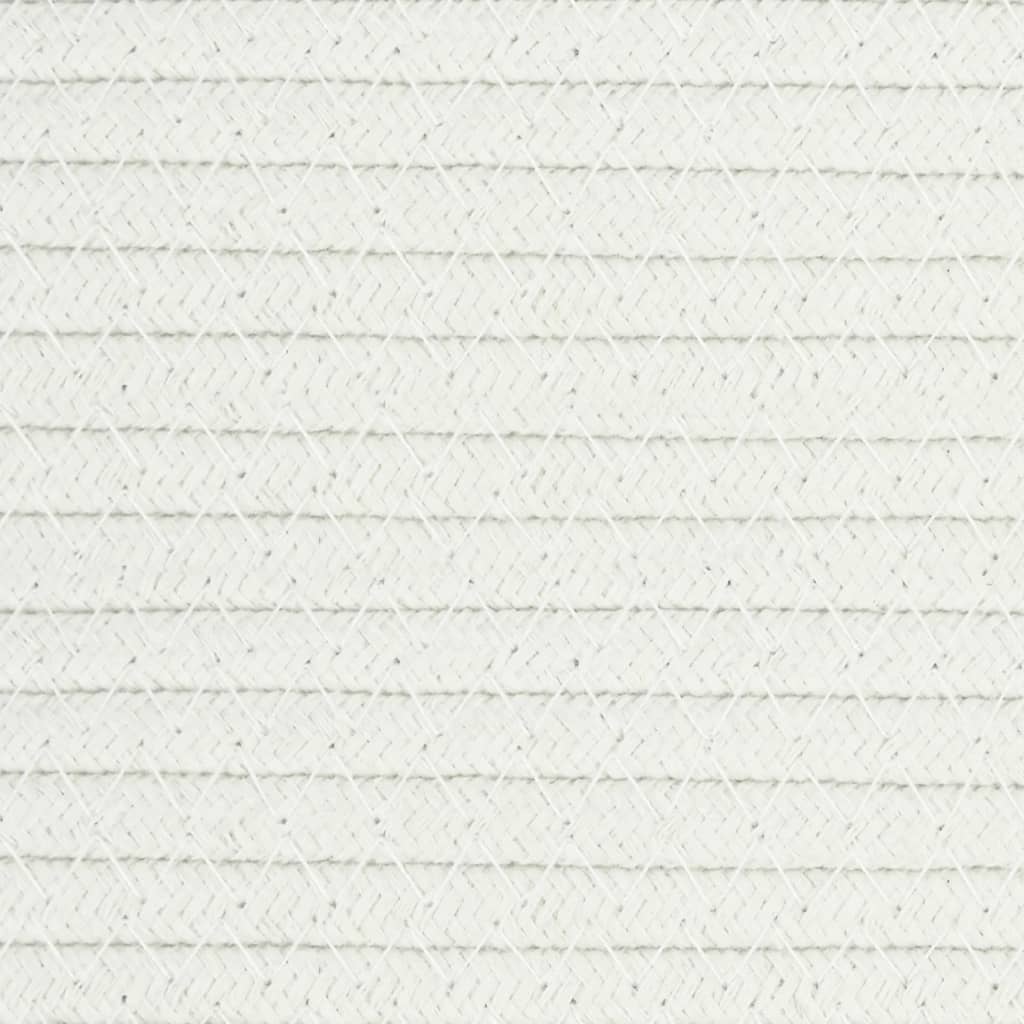 Cestino Portaoggetti Grigio e Bianco Ø40x35 cm in Cotone