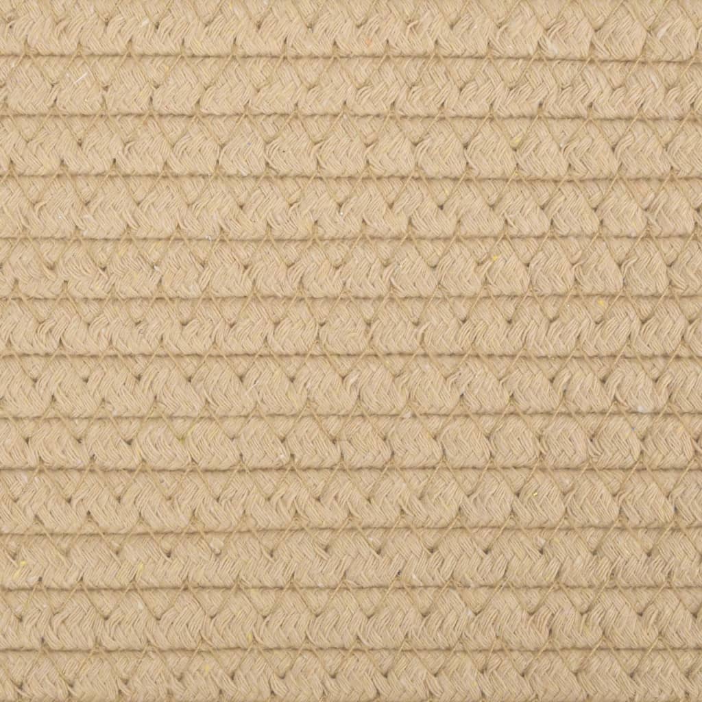 Cestino Portaoggetti Beige e Bianco Ø40x35 cm in Cotone