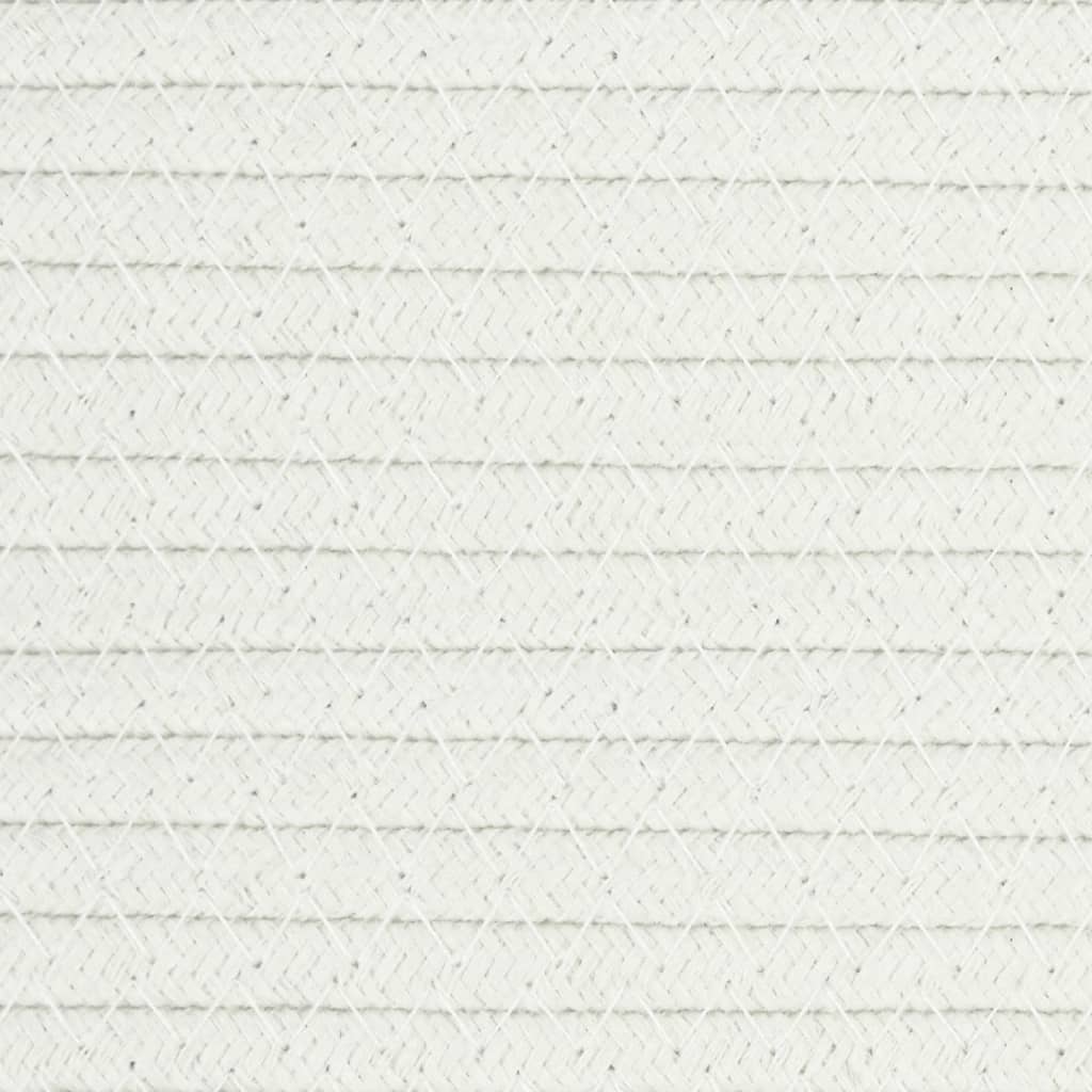 Cestino Portaoggetti Marrone e Bianco Ø38x46 cm in Cotone
