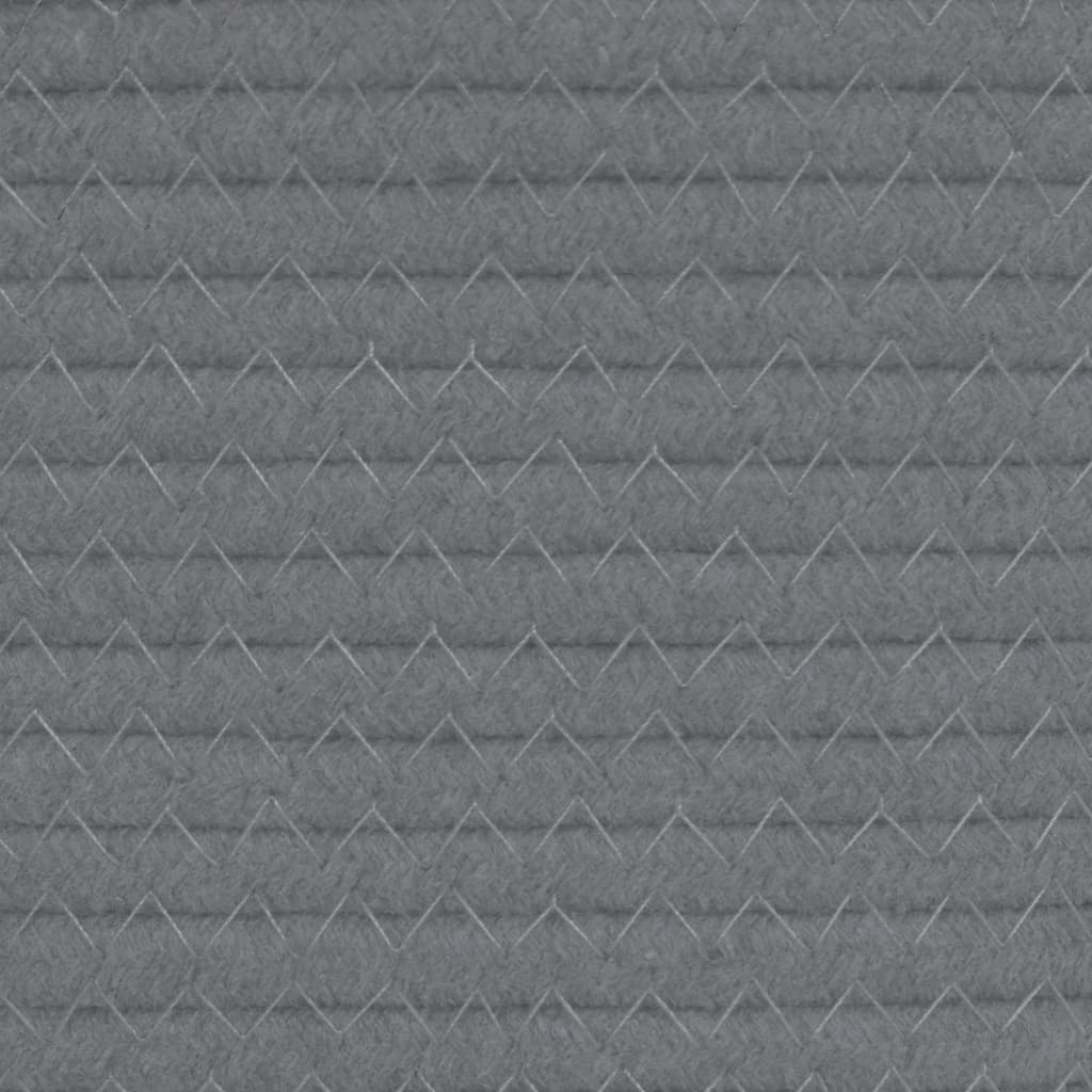 Cestino Portaoggetti Grigio e Bianco Ø43x38 cm in Cotone